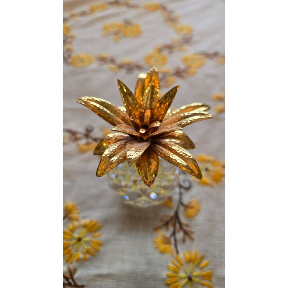 Vintage SWAROVSKI Large Pineapple,4"Tall,w/22k Gold Gilt - Picture 2 of 3